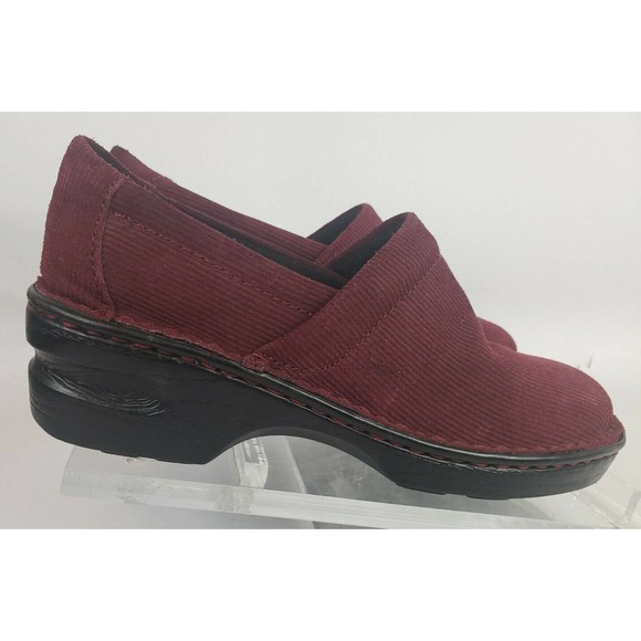B.O.C. Born Concept Clogs 8M/W Burgundy Wine Corduroy Fabric Slip On Comfort - Picture 2 of 9